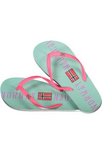 Шлепанцы женские Norway 1963 с принтом на подошве, светло-голубой