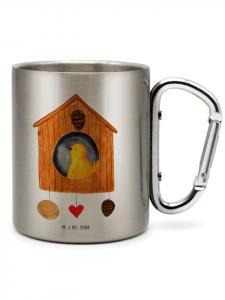 Серебряная термокружка в виде скворечника без слов Mr. & Mrs. Panda