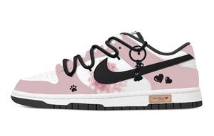 Nike Кроссовки для скейтбординга Dunk Black Pink Smash, износостойкие, низкие, мужские, розовые
