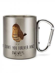 Термокружка Сова с надписью в серебре Mr. & Mrs. Panda