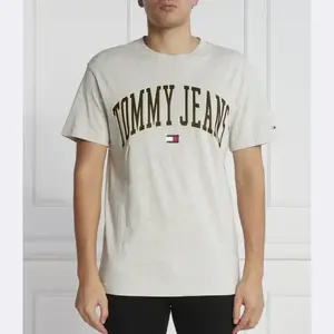 Футболка классического кроя с золотой аркой Tommy Hilfiger, серый