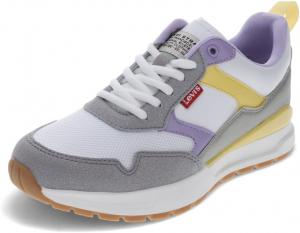 Женские кроссовки Levi's Oats 2 из синтетической кожи, повседневные, White/Lilac/Sunlight