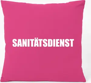 Подушка для дивана Huuraa с надписью Медицинская служба, подарочная, 40x40 см, с хлопковым наполнителем цвета фуксии, сувенир на тему медицинской службы Hellweg Druckerei