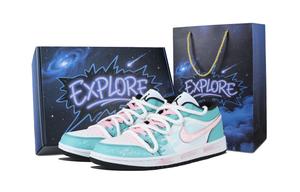 Jordan Баскетбольные кроссовки Air 1 Wind Love Low, винтажные, унисекс, розовые, синие