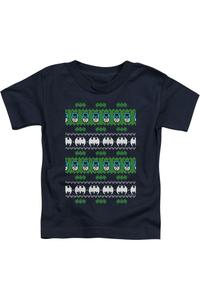 Футболка с коротким рукавом для малышей "Бэтмен в рождественском стиле" Gildan, темно-синий