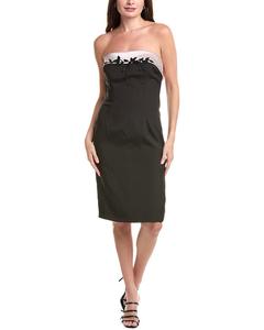 Rene Ruiz Бесплечевое платье коктейльное из крепа и микадо, черный