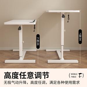 Прикроватный столик Yiman 80x40 см с пневмоподъемом и USB, цвет Walnut