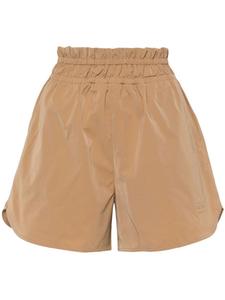 GANNI шорты с вышитым логотипом, коричневый