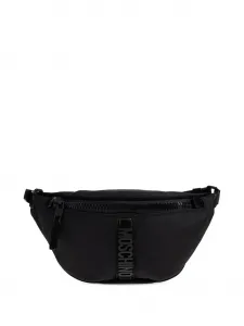 Сумка на пояс с логотипом и молнией Moschino, черный