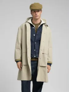 Длинная куртка прямого кроя из водоотталкивающего ламинированного поликоттона.