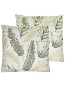 Декоративная подушка Beliani 2er Set Deko RHAPIS, цвет beige/grün