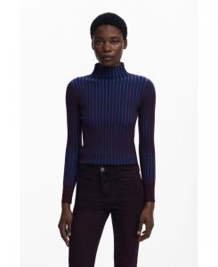 Женский приталенный ребристый свитер Desigual, Purple blue