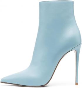 Generic Женские ботильоны на высоком каблуке-стилетто с заостренным носком и боковой молнией, для вечерних нарядов, стильные короткие ботинки для офиса, работы и выпускного
