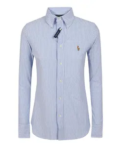 Классическая хлопковая рубашка Polo Ralph Lauren, синий