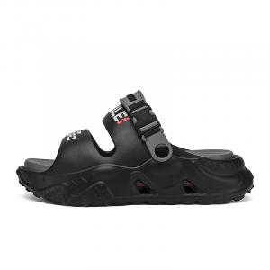 NANJIREN Пляжные сандалии мужские синие/серые/коричневые/зелёные — чёрно-серые, цвет Black Gray