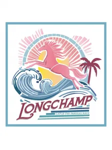 Шелковый платок La Vague du Style Longchamp, синий