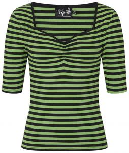 Рубашка с длинными рукавами Hell Bunny Warlock Top, зеленый/черный