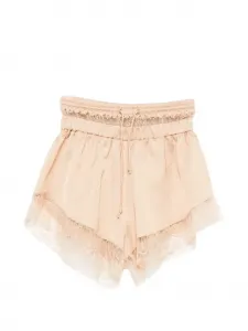 Шорты на шнурке с кружевной отделкой PNK, бежевый