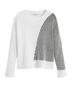 Современный свитер геометрической вязки Desigual, белый