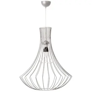 Подвесной светильник Подвесная лампа Chiara 110 E27, 1 шт. Промышленный и винтажный дизайн Kayoom, серебряный