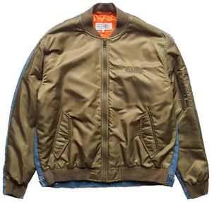 Куртка MM6 Maison Margiela Double Fabric Zip Bomber Jacket 'Green', зеленый