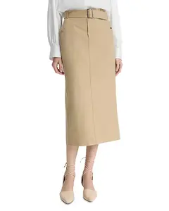 Юбка миди с поясом Vince, бежевый