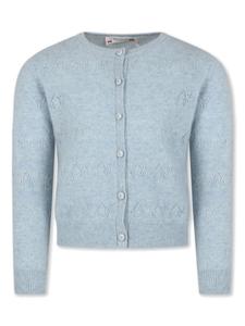 Bonpoint кардиган из кашемира ажурной вязки, синий