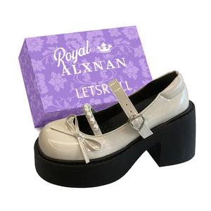 Туфли Мэри Джейн на платформе женские Alxnan, Ecru+Box