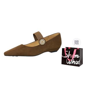 BIGTREE Женские повседневные туфли на один каблук - темно-коричневые с сумкой для покупок, цвет Dark Brown+Shopping Bag