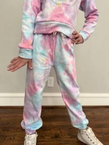 Детские тай-дай джоггеры в пастельных тонах Flowers by zoe, мультиколор