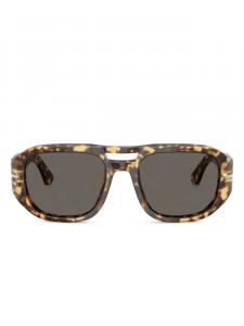 Persol солнцезащитные очки в геометричной оправе, коричневый