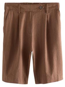 Обычные брюки со складками спереди Next, коричневый