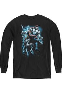 Футболка с длинным рукавом Batman Evil Rising для молодежи Gildan, черный