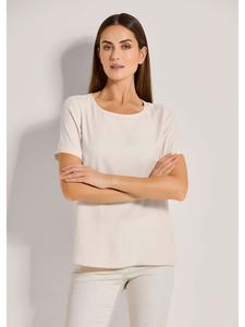 MADELEINE Футболка с круглым вырезом и короткими рукавами жемчужно-белого цвета