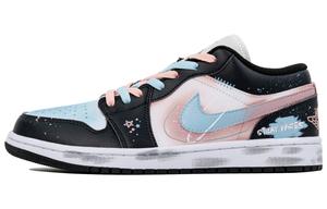 Jordan Кроссовки Air 1 Candy Planet устойчивые к истиранию низкие винтажные баскетбольные Unisex Blue Pink
