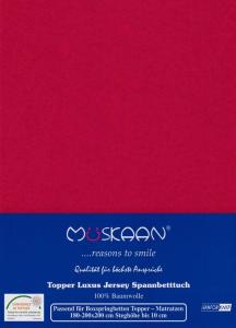Простынь Jersey Topper Бордо/винно-красный 180х200 - 200х200 см 100% хлопок Müskaan