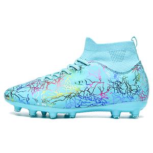 Футболка FG резиновые длинные шипы мягкий грунт натуральный грунт противоскользящие дышащие охват футбольные бутсы унисекс Kuding, Aqua Long Stud