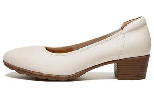 Туфли на высоком каблуке женские бежевые/белые Camel