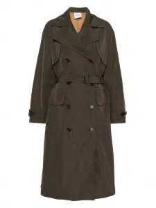 Двубортное пальто с поясом Aspesi, зеленый