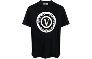 Футболка с принтом логотипа VERSACE JEANS COUTURE, черный