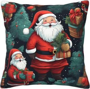 Ogniwo Декоративная подушка Cute Christmas Man, квадратная наволочка для дивана и кровати Cute Christmas Man