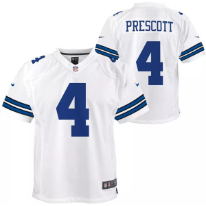 Белый игровой Джерси Nike Youth Dallas Cowboys Dak Prescott #4