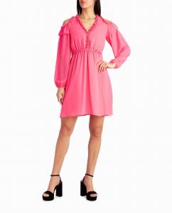 Платье трапециевидной формы Addison из шифона цвета камелии Nicole Miller, цвет camellia rose