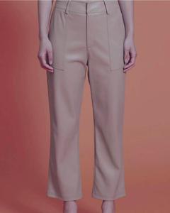 Джинсовые брюки Jennifer из искусственной кожи в бежевом цвете LUCY PARIS