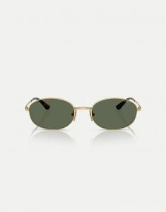 Солнцезащитные очки Vogue Oval с зелеными линзами в золоте