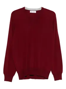 Топ с V-образным вырезом Brunello Cucinelli, красный