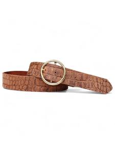 Женский кожаный ремень с тиснением коричневого цвета FRONHOFER