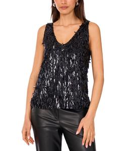 Женская майка свободного кроя с V-образным вырезом Vince Camuto, Rich Black