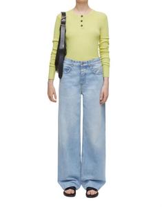 Футболка с длинным рукавом Henley в основном желтом цвете CLOSED