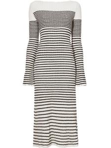 Proenza Schouler striped bouclé knit dress, белый
